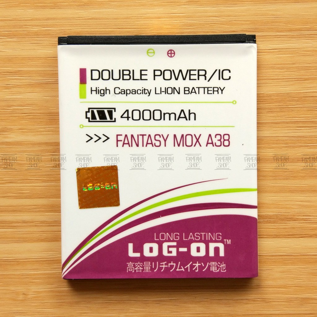 Baterai Log On Mito A38 Fantasy Max BA-00100 BA00100 Double Power Ori Batre Batrai Fantasi Log-On