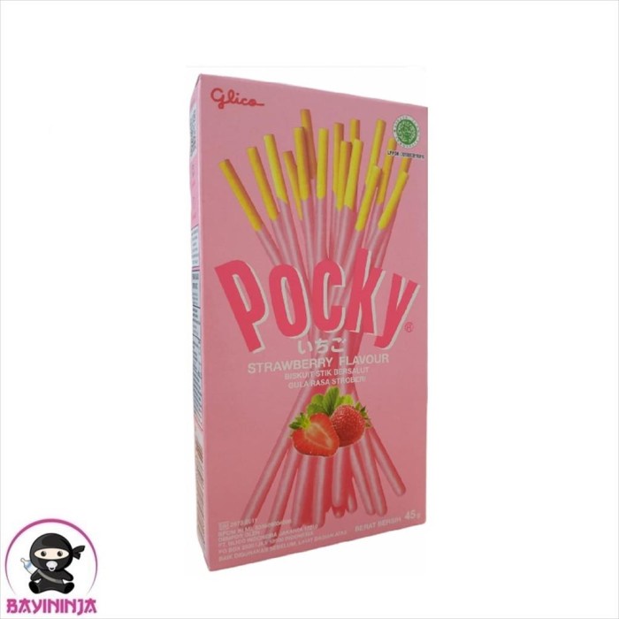 

GLICO Pocky Strawberry Stick Biscuit 45 gr T-Ninjabayi 01