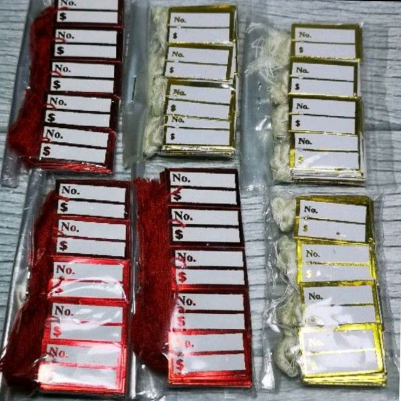 

LABEL PERHIASA UKURAN BESAR/GANTUNGAN HARGA ACC/ gantungan harga perhiasan 1bngkus isi 100lembar