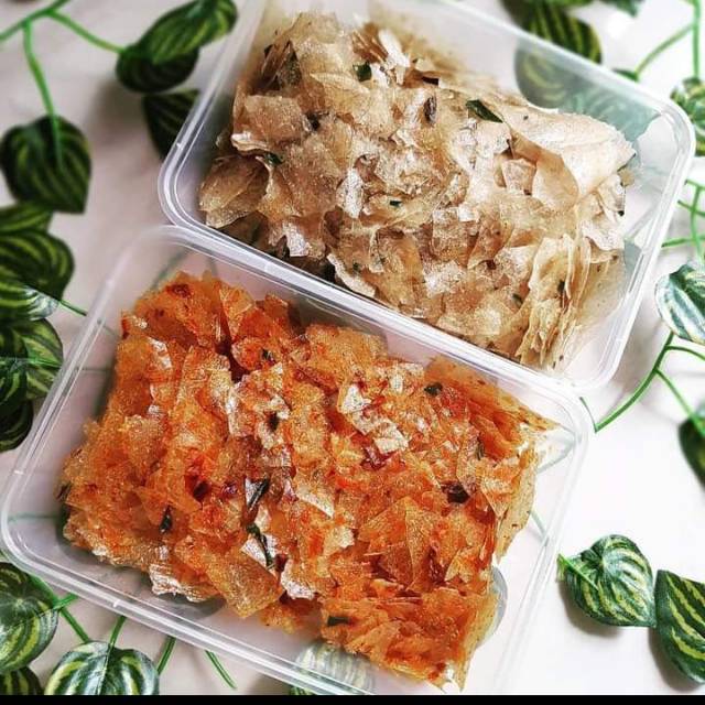 

Keripik kaca rasa original dan pedas