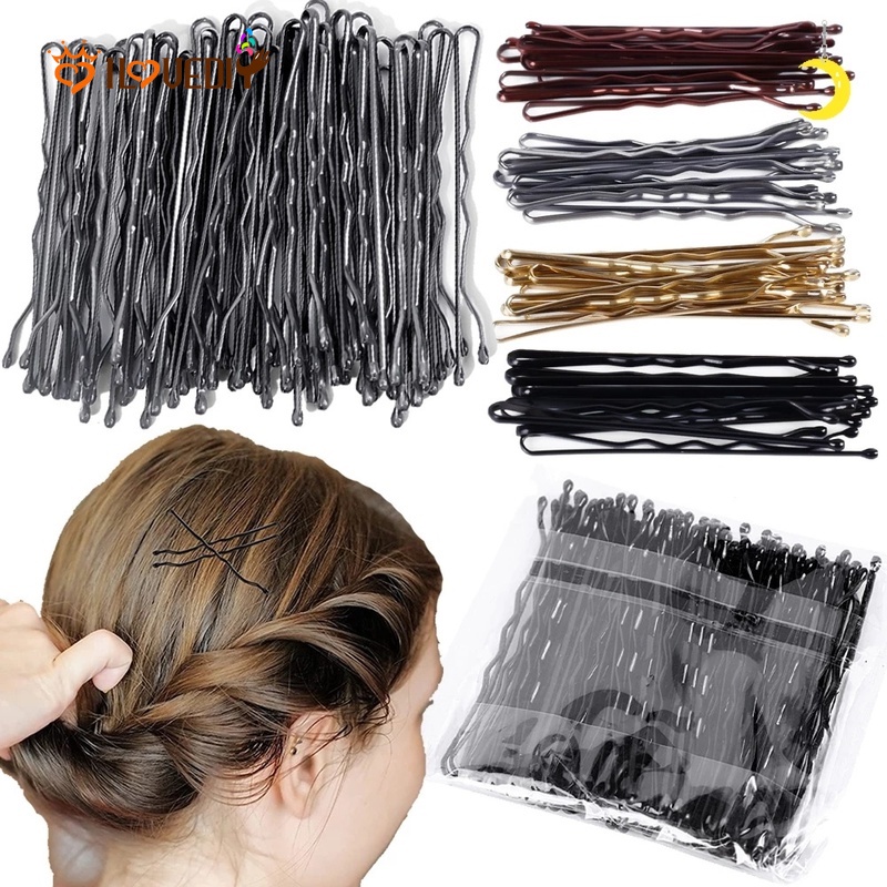 50pcs / Pak Jepit Rambut Model Gelombang Bahan Metal Untuk Wanita