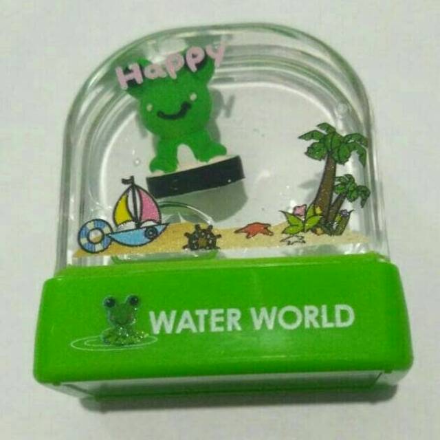 custom stamp / stempel nama anak yang unik dan lucu (ww frog)