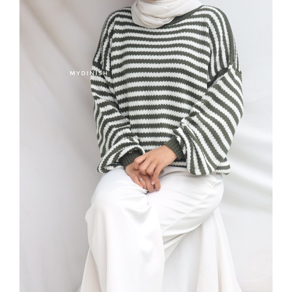 Anella Stripe- Sweater Rajut Wanita All Size