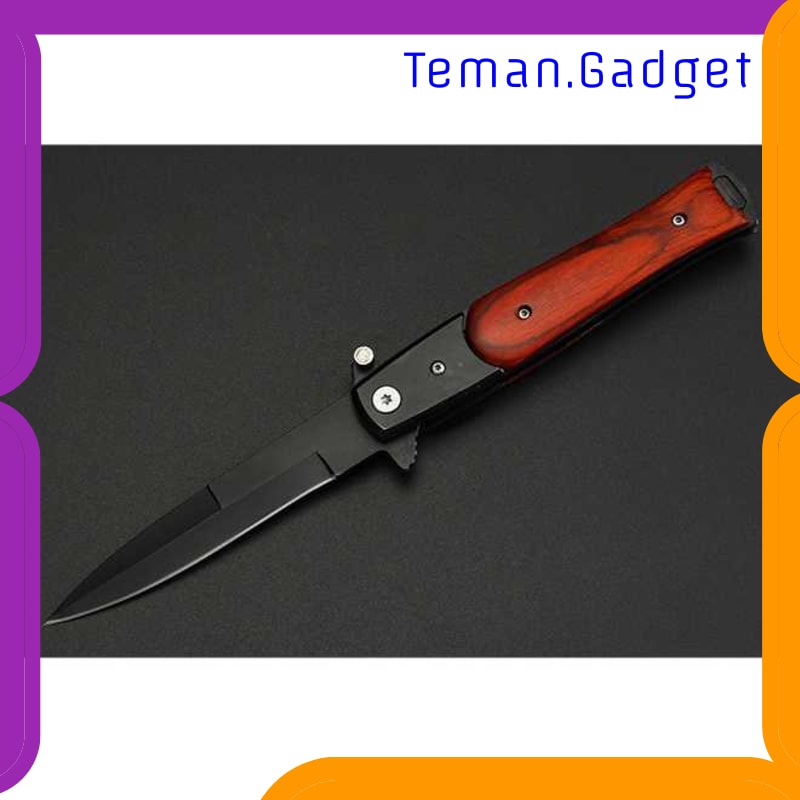 TG-ID117 TSSI PISAU LIPAT SURVIVAL FOLDING KNIFE WOOD HANDLE - SH7