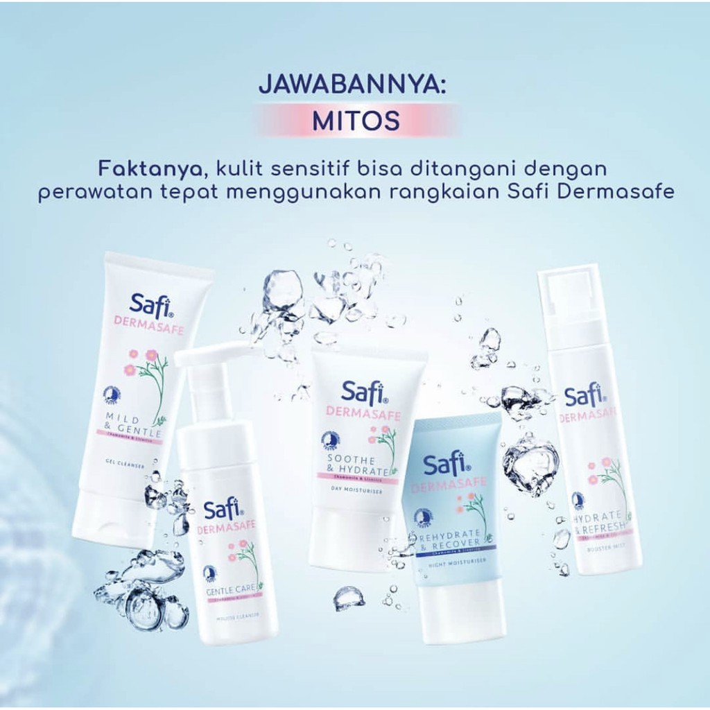 SAFI Dermasafe Series Gel Cleanser | Mousse Cleanser | Night &amp; Day Moisturiser | Booster Mist | KIT