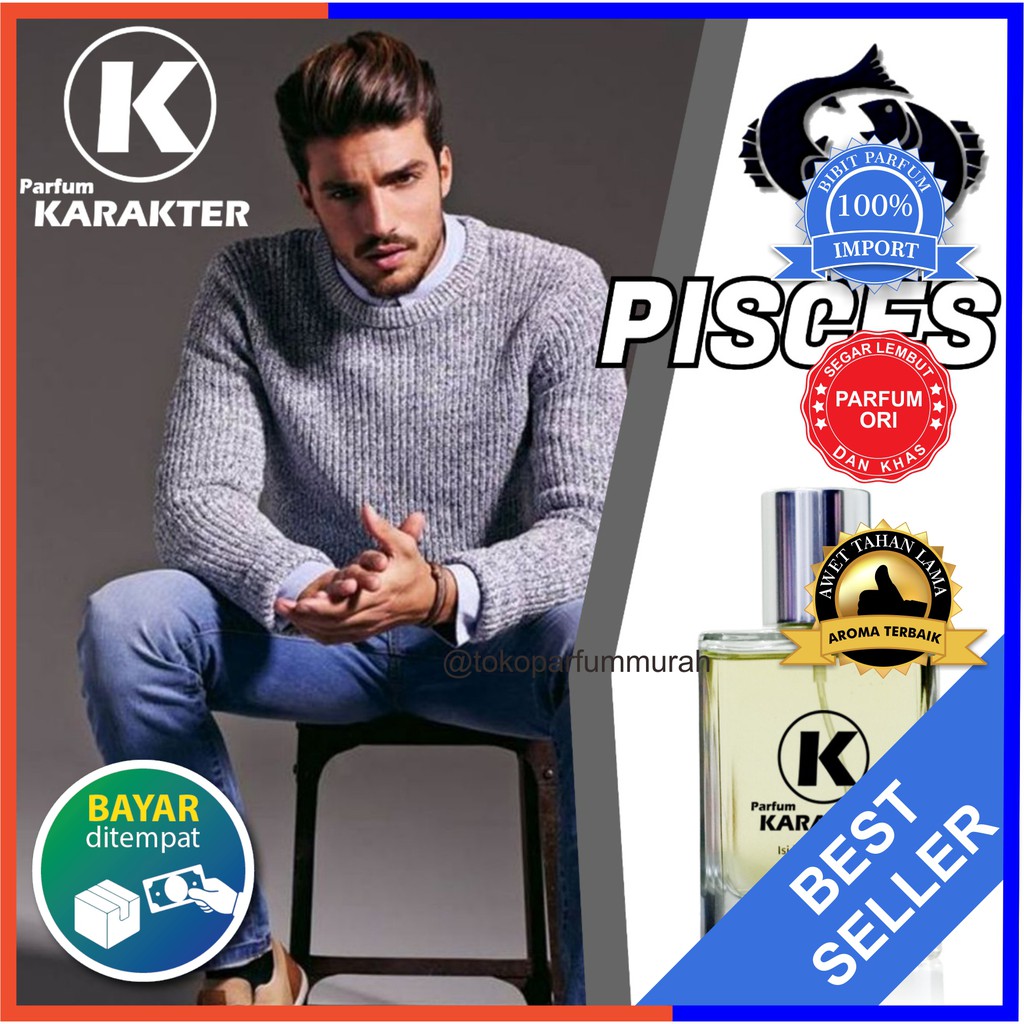 Bisa Cod | Parfum Zodiak Cowok Pisces Bibit parfum Import Wangi &amp; Tahan Lama  Kemasan 50ml