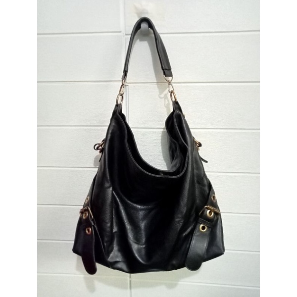 Hobo Bag Hitam kulit asli/Tote Bag Cambio