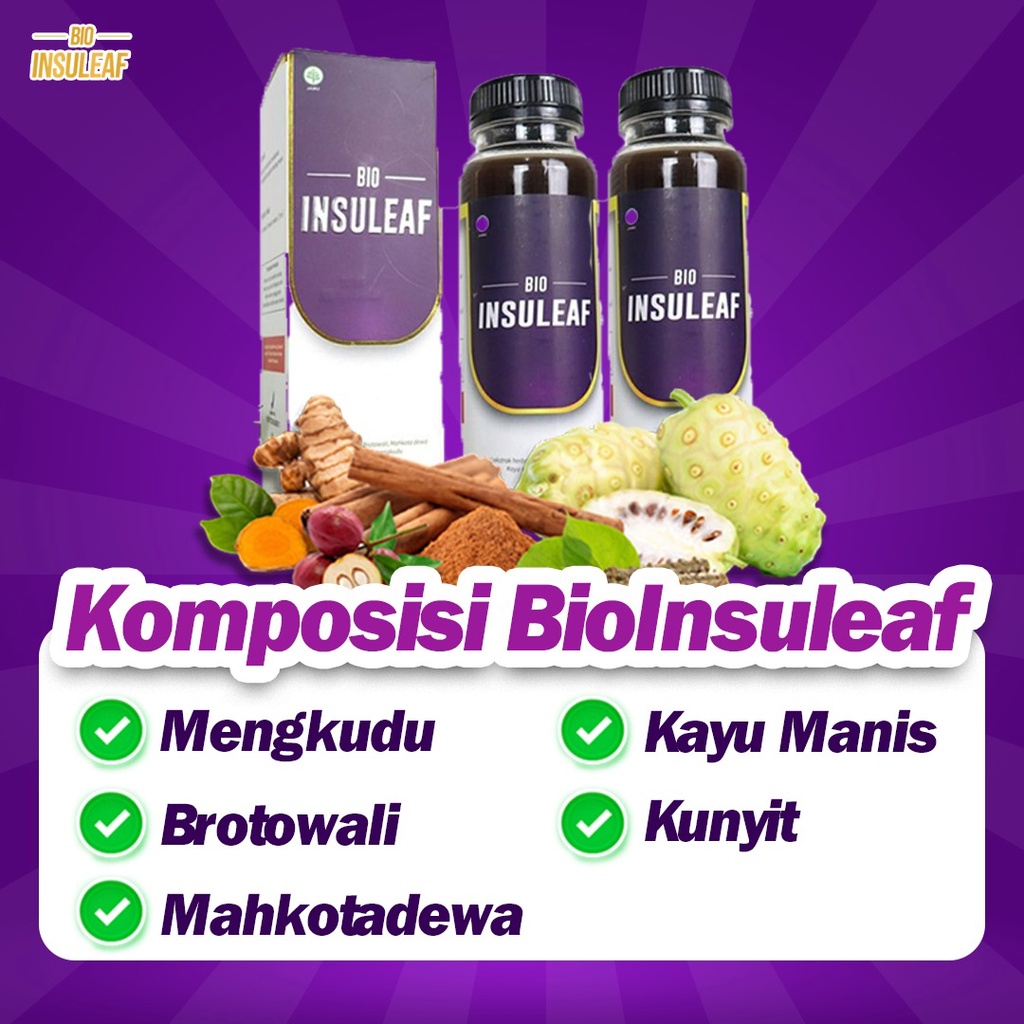 Bio Insuleaf - Herbal Alami Turunkan Gula Darah Kolesterol Atasi Kencing Manis Cegah Gagal Ginjal Bio Insulif &amp; Perbaikan Sel Yang Rusak