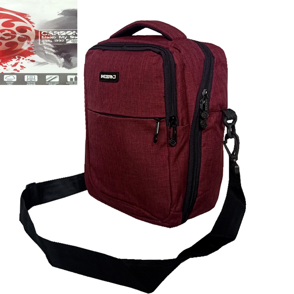 Carboni Tas Selempang Note Book 10 inchi MA00052 10 - Red Original + Raincover