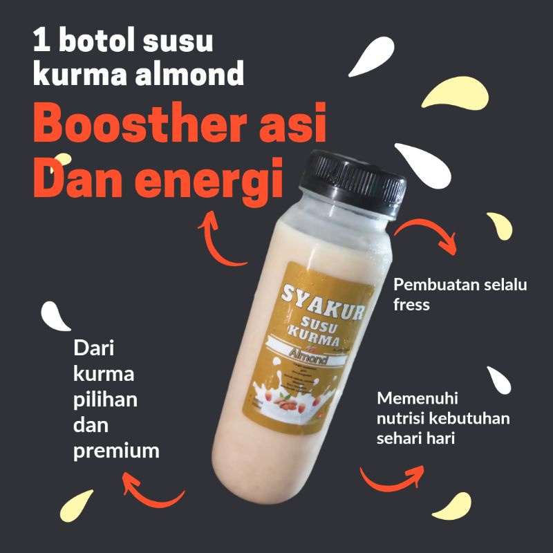 

SUSU KURMA ALMOND HOMEMADE FRESS 250ML