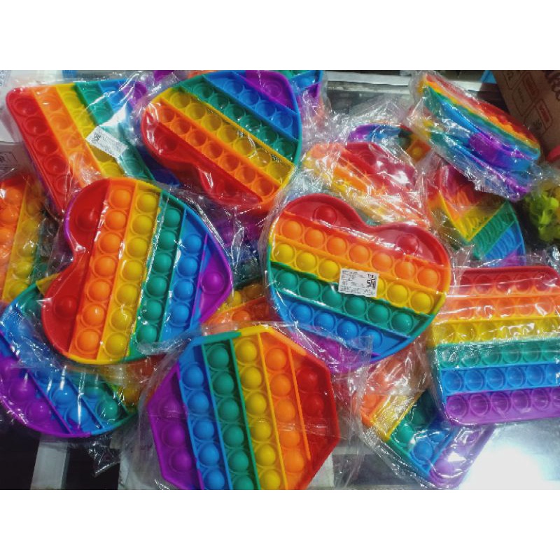 pop it murah fidget toy rainbow mainan anak  bubble sensory  stress reliever Bubble