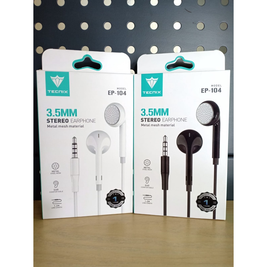 Headset Stereo Tecnix EP-104 Earphone Stereo With Mic Jack 3.5mm