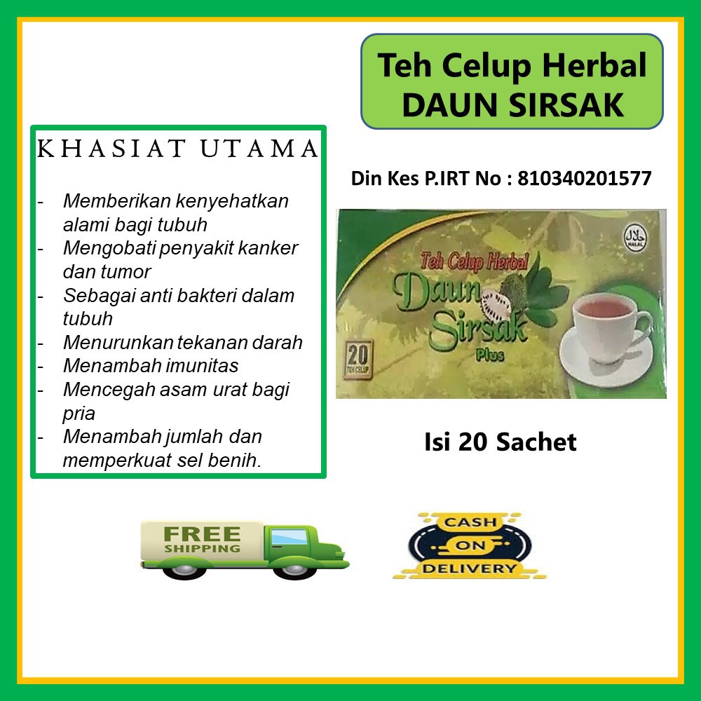 

Teh Celup Herbal Daun Sirsak Plus
