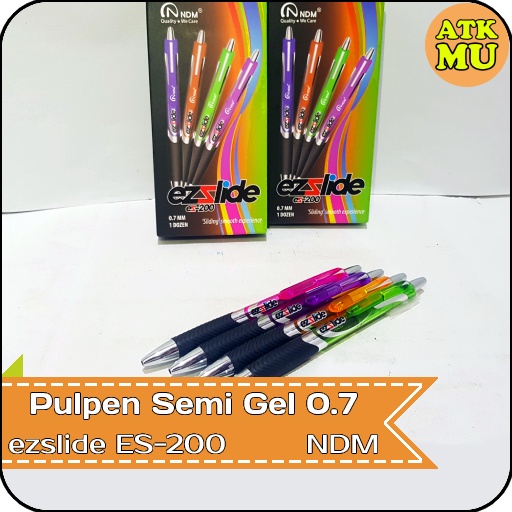 

Pulpen Semi Gel 0.7 ezslide Transparent Body ES-200 NDM