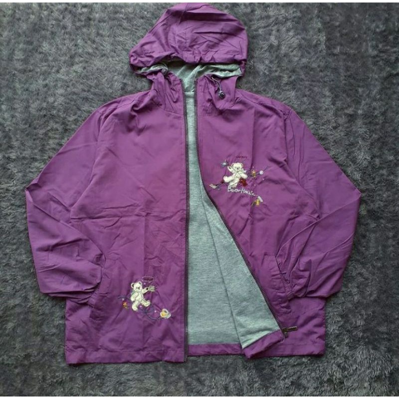 SALE JAKET VINTAGE / jaket parasut / thrift jaket second-Ungu bordir 122x65