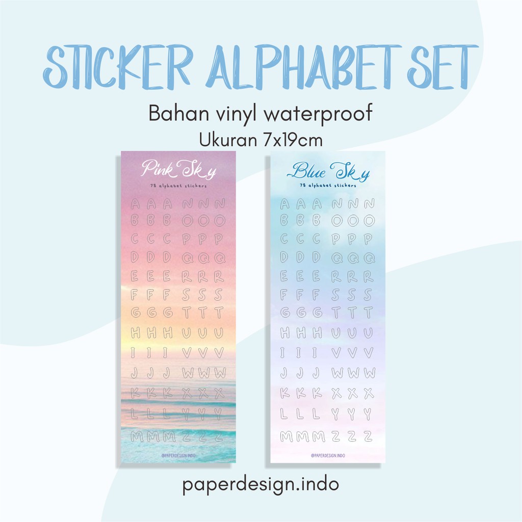 

STIKER ALFABET SKY HURUF ABJAD STICKER LUCU ALPHABET CUTE TEMPELAN SCRAPBOOK, DLL