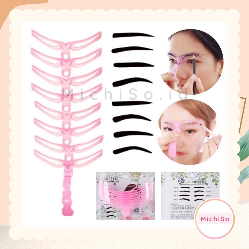 alat cetakan alis | alat pembuat alis IMPORT 1set | penggaris alis | cetakan alis - MichiSo.id