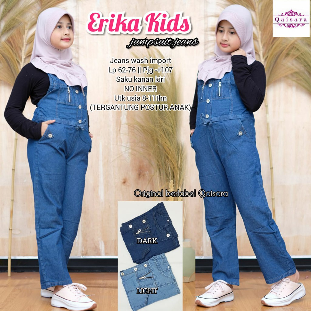 CELANA JAMSUIT ANAK ERIKA KIDS JEANS KODOK PEREMPUAN CEWEK BR