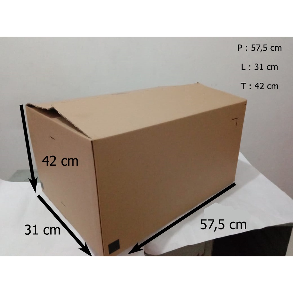 

Kardus - Polos baru - 57,5 cm x 31 cm x 42 cm - C Flute 4mm