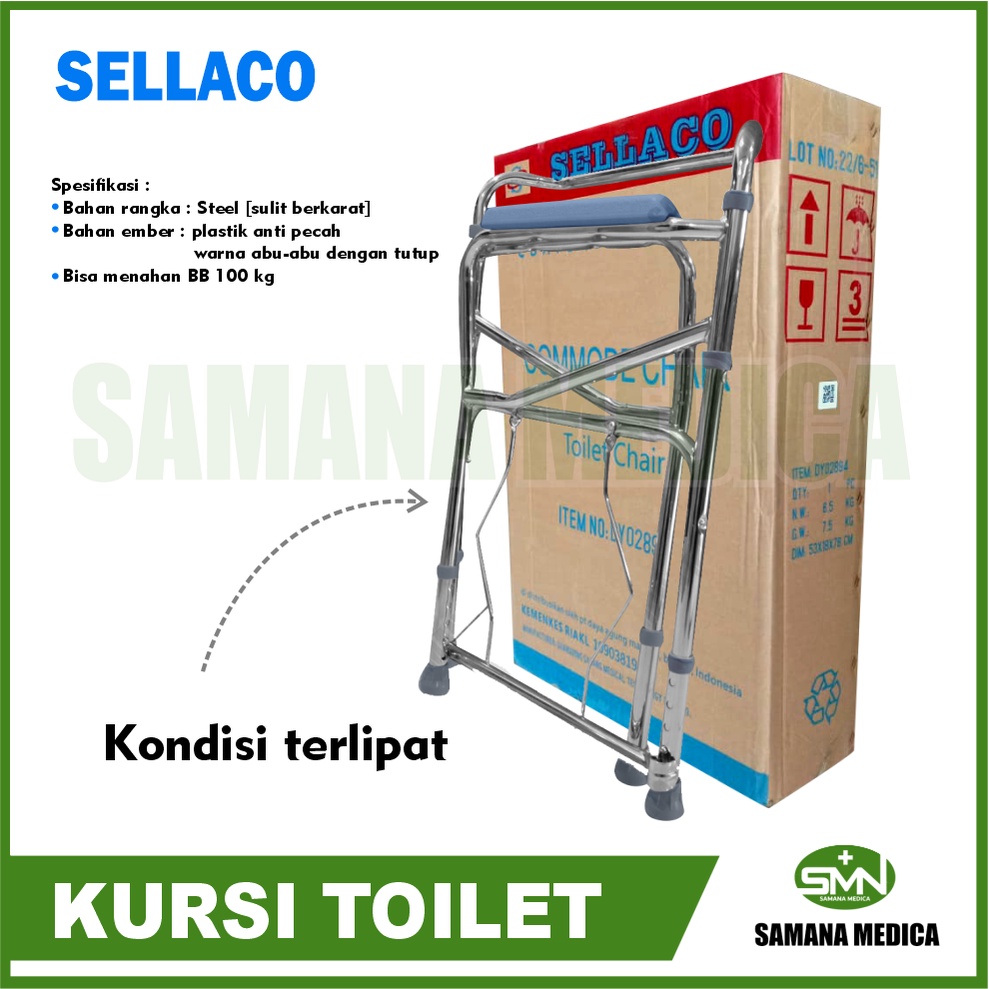 Kursi Toilet BAB Commode Chair Tanpa Roda Kloset Pup Bongkar Pasang