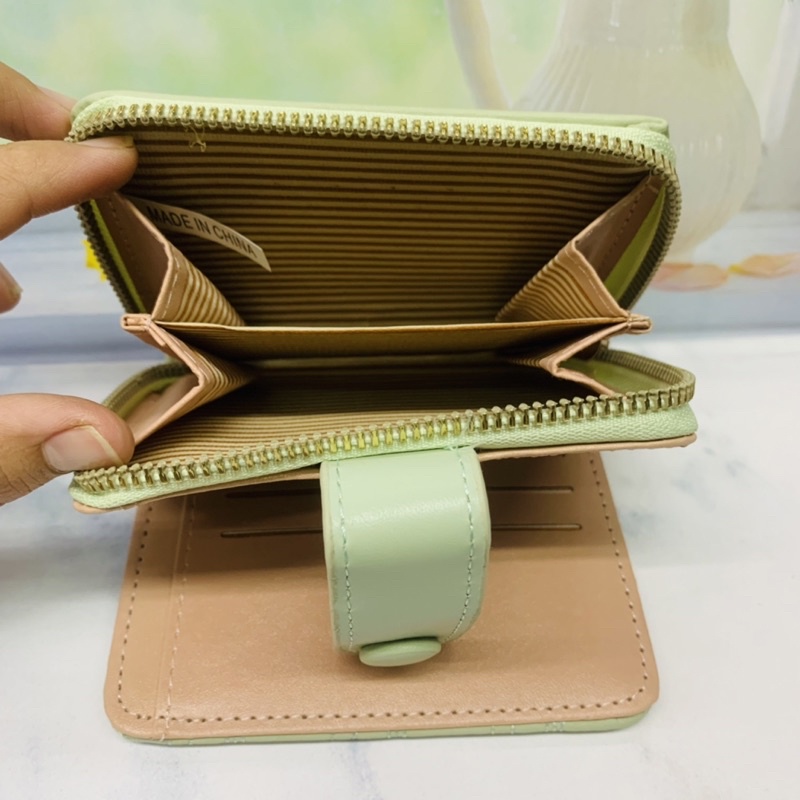 DOMPET KECIL WANITA IMPORT KANCING KECIL BORDIR KASUAL SIMPLE