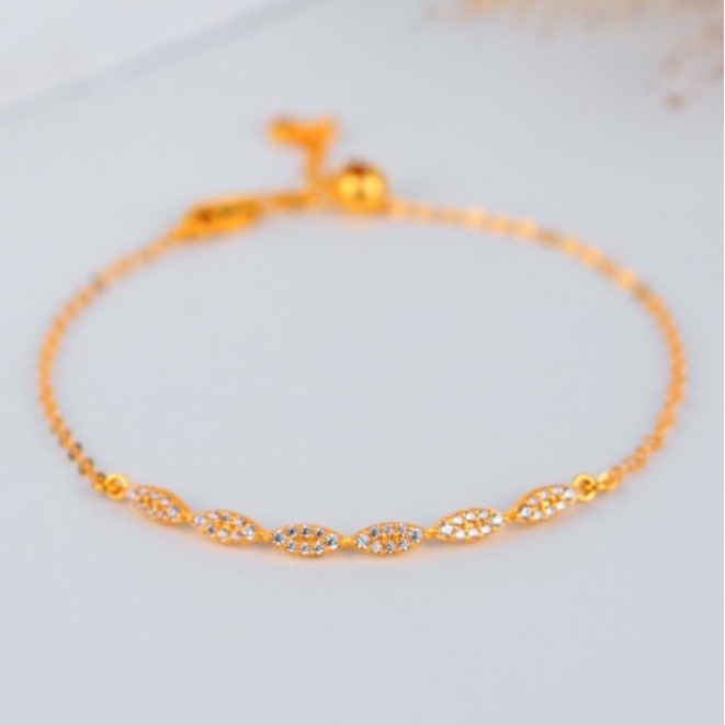 Gelang Emas Rantai Serut Mata Putih - Toko Emas Gadjah