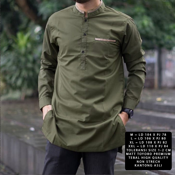 #BAYAR DIRUMAH*KOKO KURTA HANAFI MODERN TERBARU[Koko Anwa XXL NI]Baju koko pria matt toyobo varia