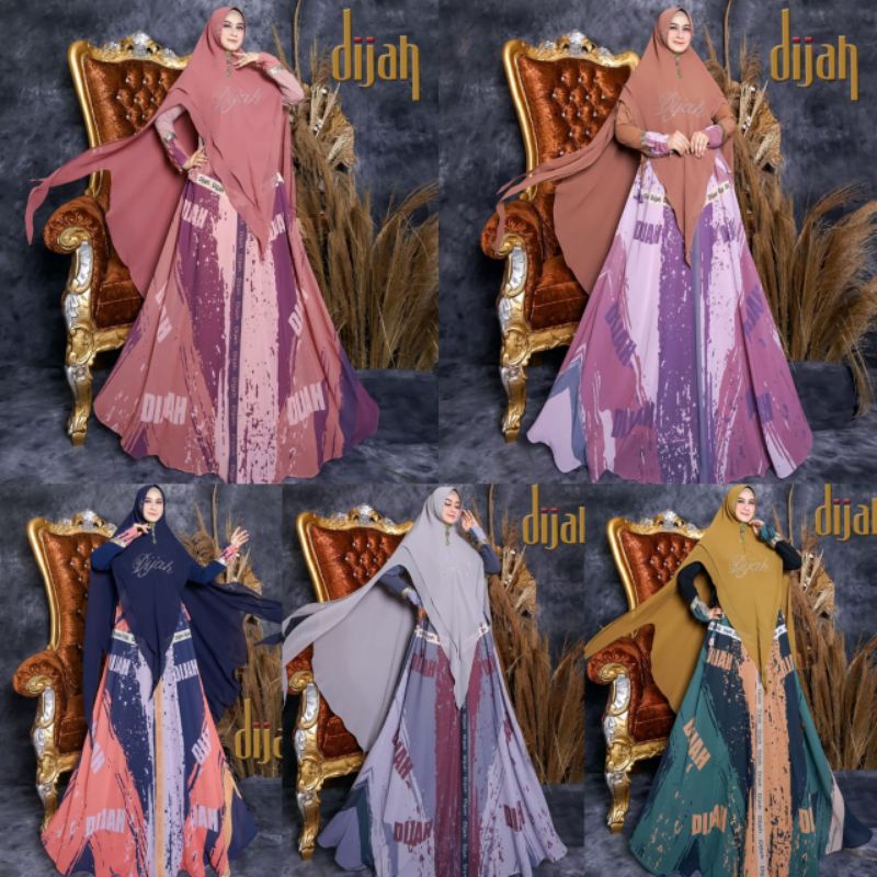 Dijah 608 ORI by Dijah / Gamis Set Syar'i / Gamis Pesta / Gamis Syar'i Mewah / Dress Muslimah / Baju