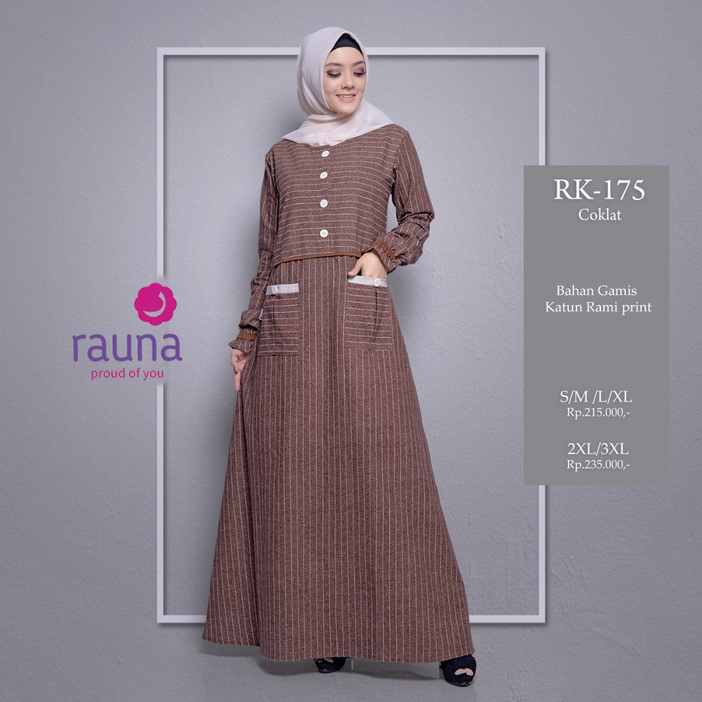 GAMIS TERBARU 2021 RAUNA RK-175 COKLAT