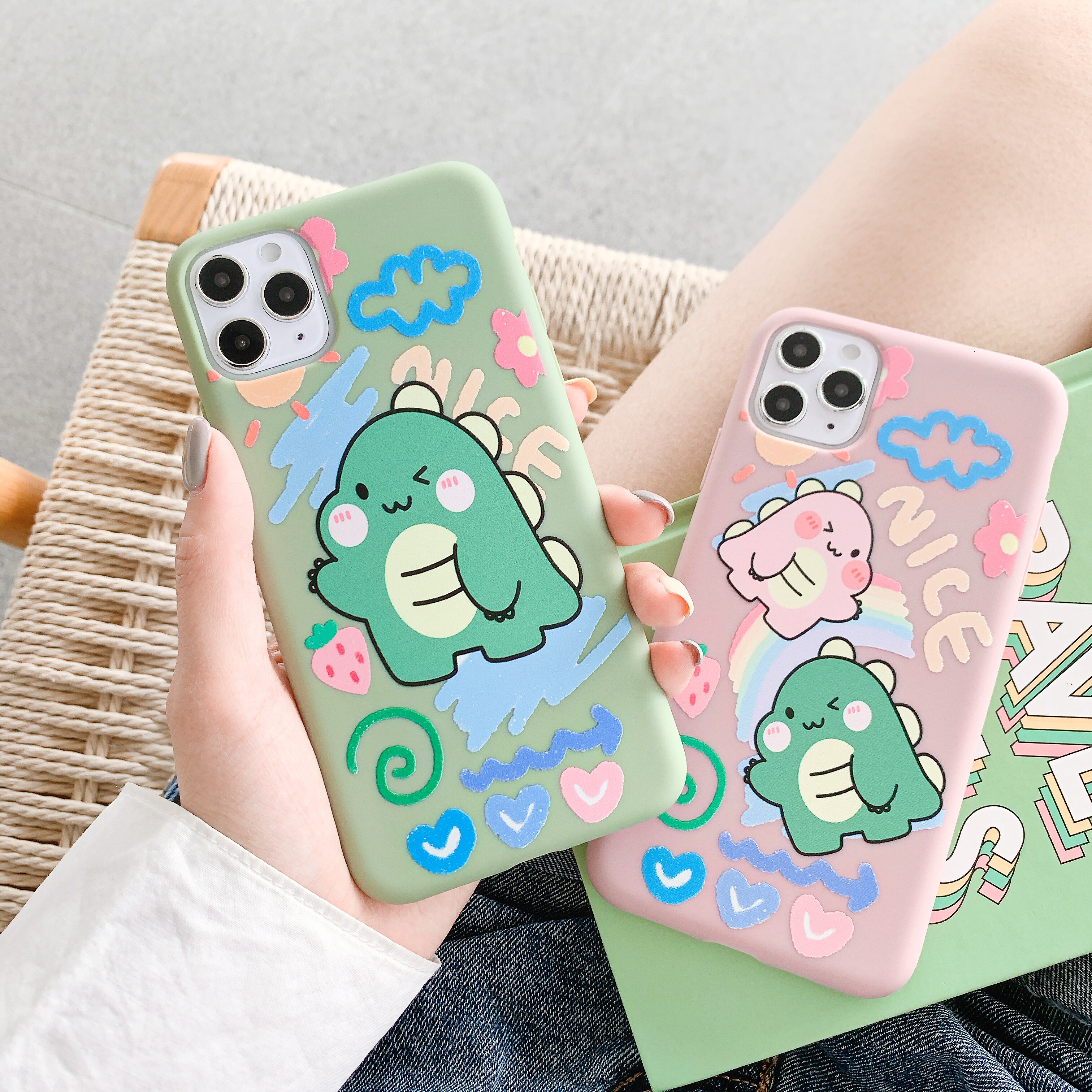 Casing Lucu Couple Kartun Dinosaurus Hati Beruang Lembut TPU Silikon Untuk Iphone 12 Mini 11pro Max 6S 7 8 Plus XS MAX XR X Shopee Indonesia