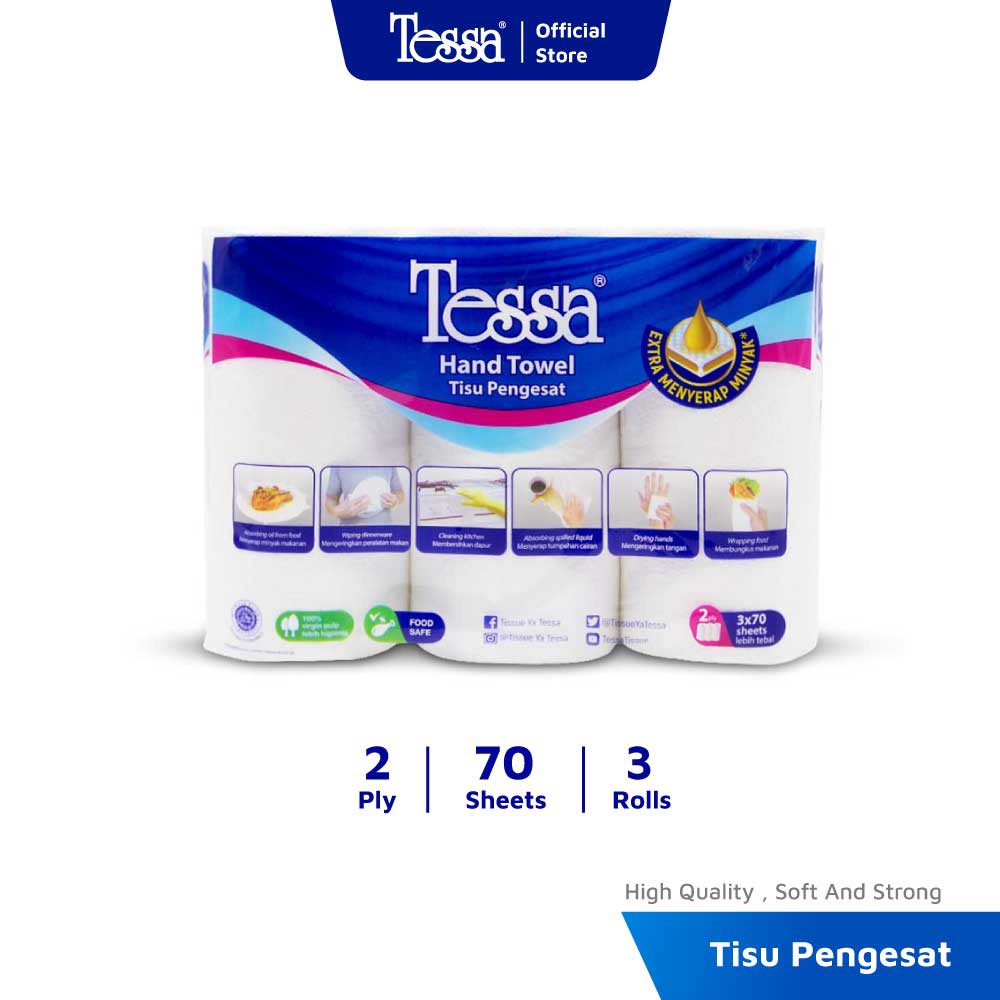 TESSA TOWEL ROLL TISSUE 70 SHEETS (3 ROLL)