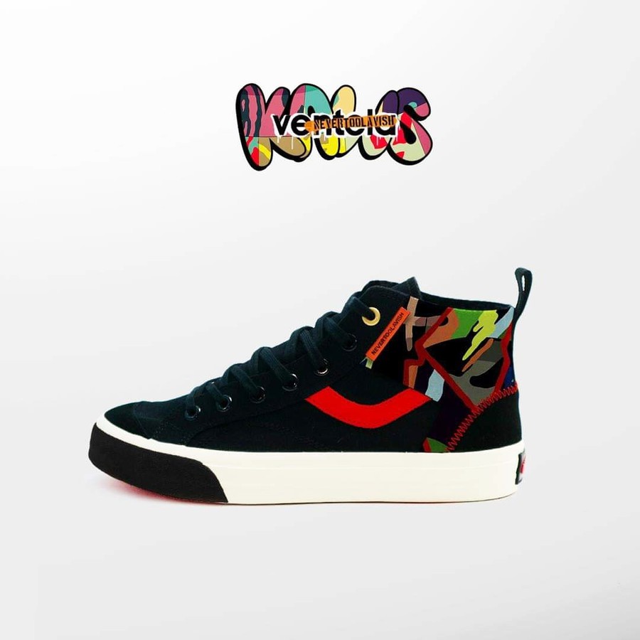 sepatu ventela x nevertoolavish noir Patter Kaws