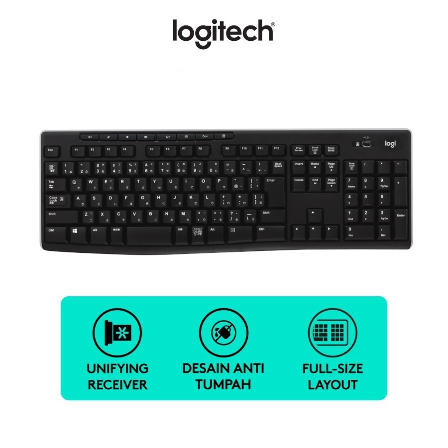 Keyboard Wireless Logitech K270 For Komputer PC Laptop Notebook