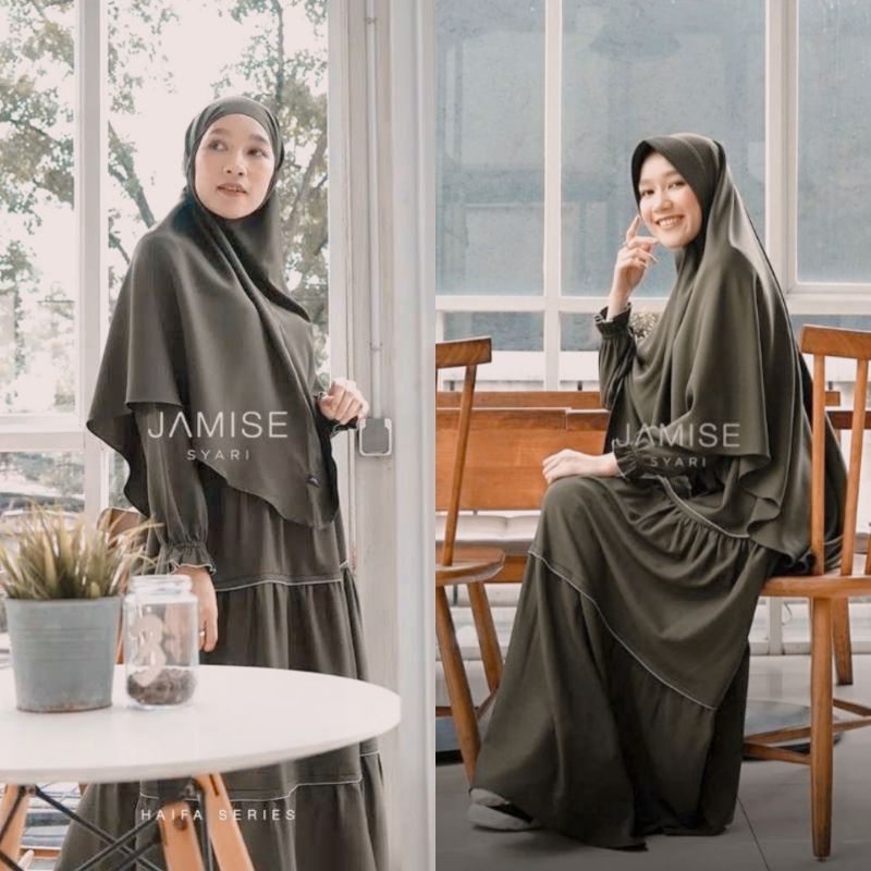 Preloved Jamise Syari Haifa Series - Pine Jamise Syari