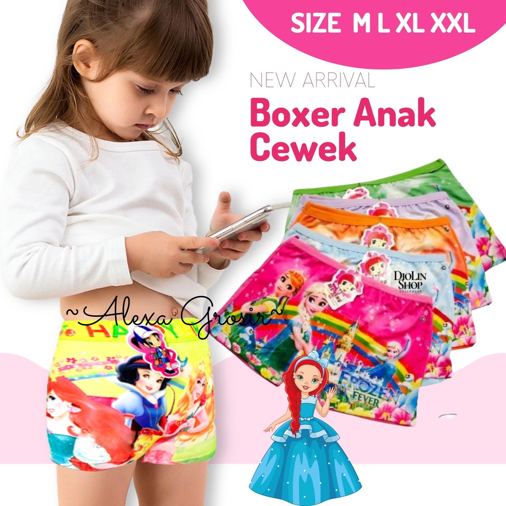 Celana Dalam Boxer Anak Perempuan Cewek 3-4 Tahun