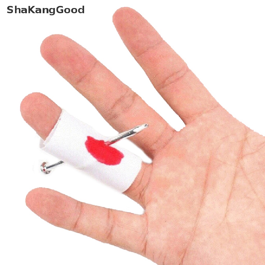 Skid 3Pcs / Set Mainan Jari Tertusuk Paku Berdarah Untuk Lelucon Halloween
