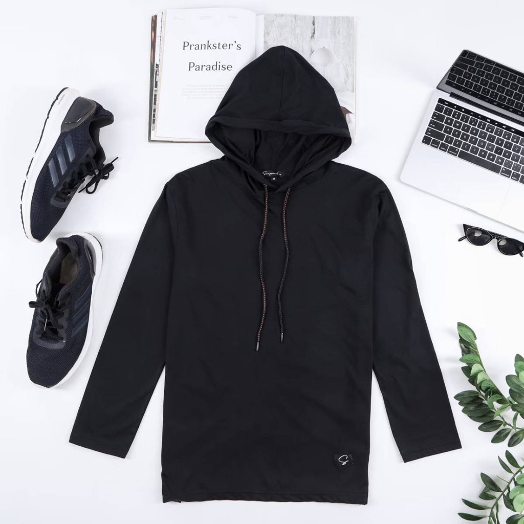 Baju Polos Hoodie Lengan Panjang - Kaos Kupluk Pria Wanita