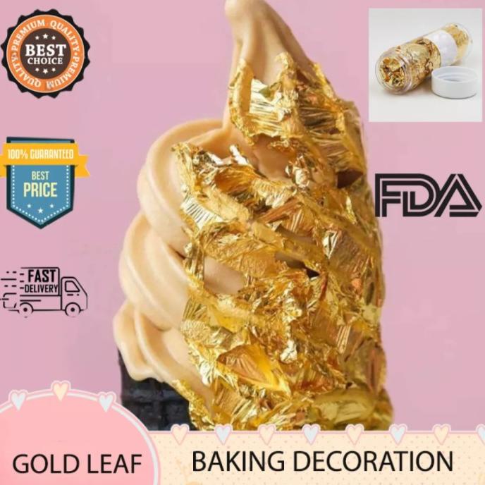 

[COD] Edible Gold Leaf Jumbo Botol / GOLD SHEET LEAF PAPER KERTAS [COD]