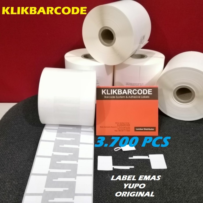 

MURAH BARCODE LABEL EMAS/JEWELERY BAHAN YUPO Uk 77 x 24 mm (Isi : 3.700 Pcs)