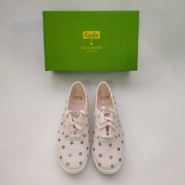 Sepatu KEDS x Kate Spade Original SALE Pink Polka Rose Gold Size 37.5 (23.5cm)