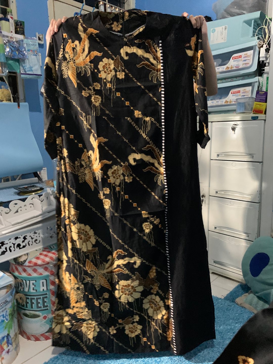 Gamis Batik Jawi Modern Rit Resleting Depan Bahan Katun Primisima Adem Dan Tebal