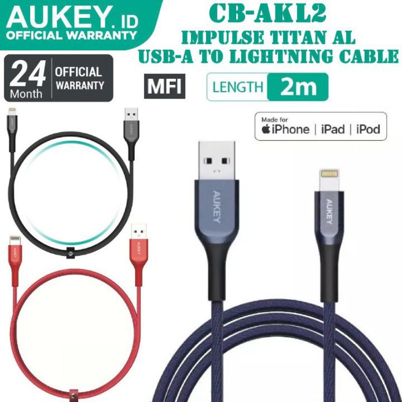 AUKEY CB-AKL2 - IMPULSE TITAN AL - USB to Lightning Kevlar Cable