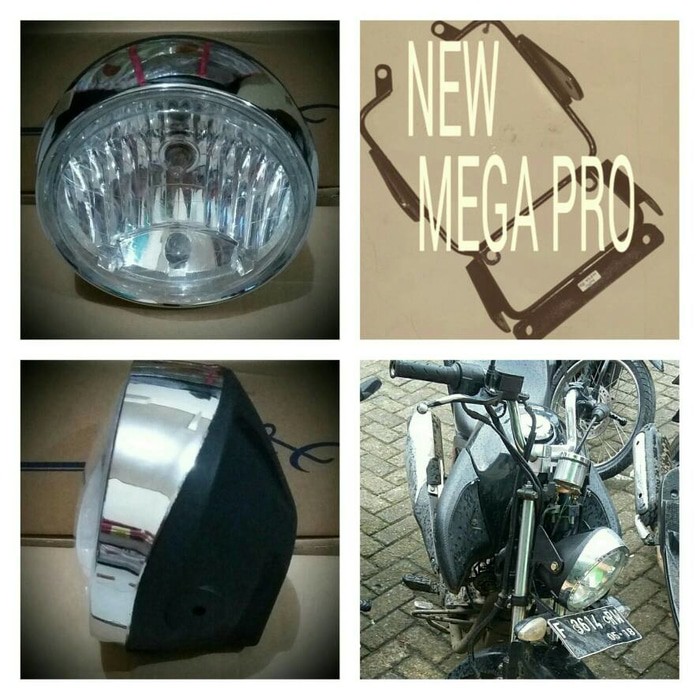 breket  lampu pesek honda megapro new + lampu std 7in tirev