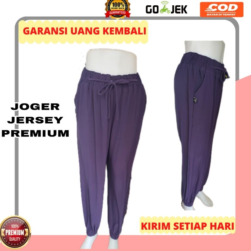 CELANA PANJANG JOGER WANITA BAHAN JERSEY PREMIUM celana fashion muslim muslimah wanita kaos Jersey joger jumbo besar celana ibu dewasa import cewek cewe fashion wanita terbaru celana  joger tebal terbaru Stretch terkini