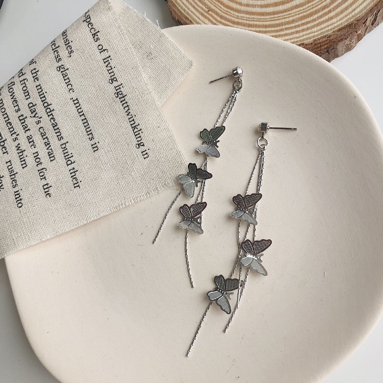 Jepang dan Korea baru panjang kupu-kupu rumbai liontin anting-anting anting-anting untuk wanita in A