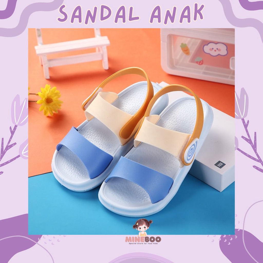 mineboo BROWNIZ 22+2 Sandal Anak Perempuan Bahan Karet Model Lucu 3-8 Tahun Import