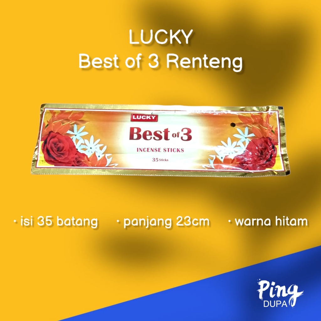 Dupa Mawar Melati Kenanga Best Of Three Renteng By Lucky India Isi 35 Batang Hio