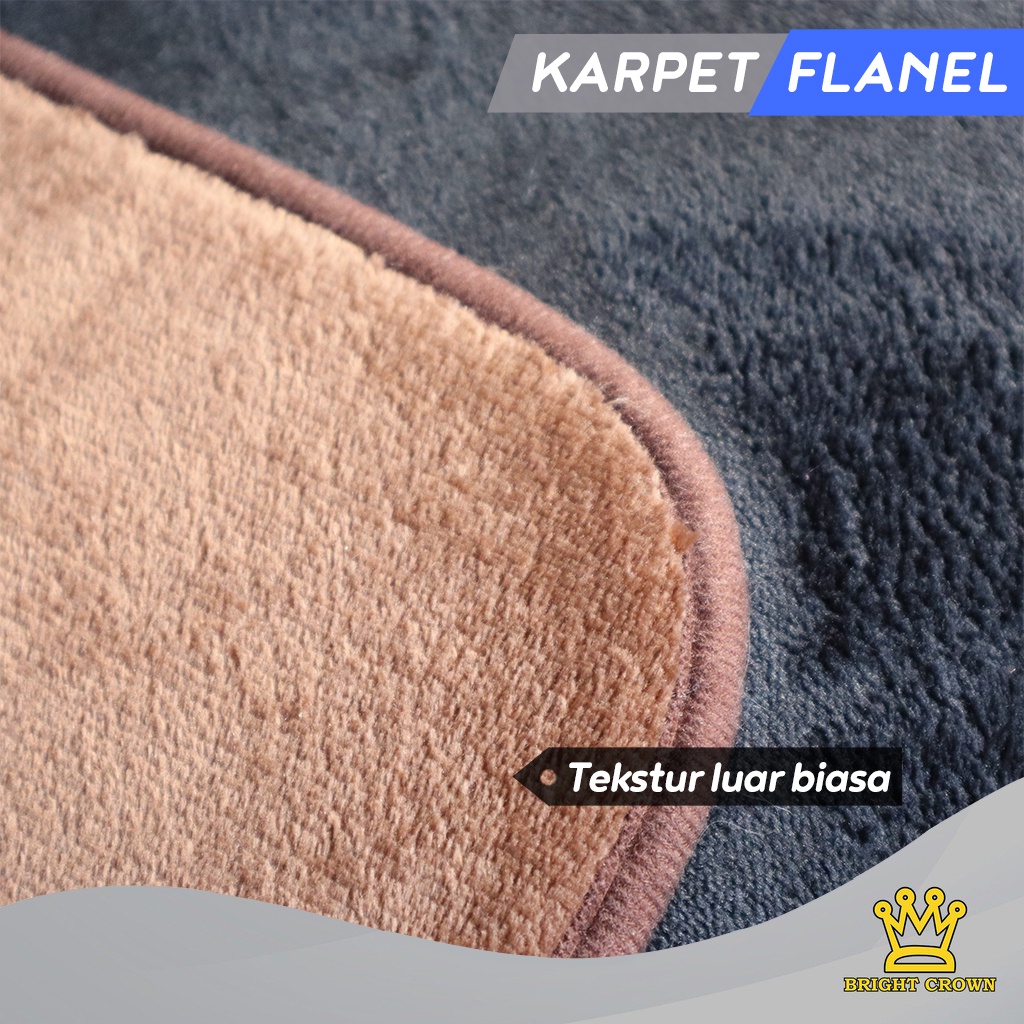 Bright Crown Keset Kaki Flanel Anti Slip / Keset Kamar Mandi Nyerap Air UK 40X60CM 9 Warna-6
