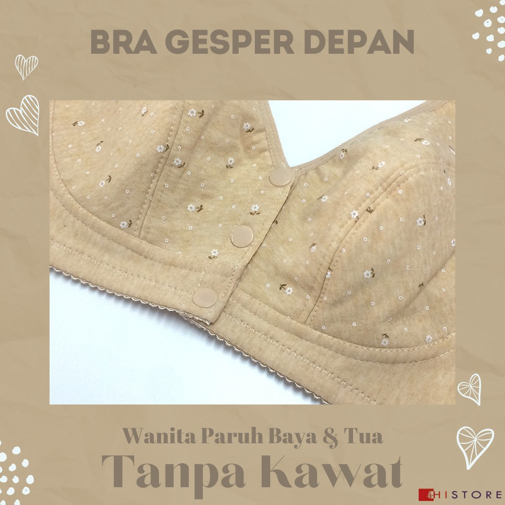 [HI] Bra Seamless Push Up Nirkabel Gesper Depan 170 Wanita Paruh Baya dan Tua