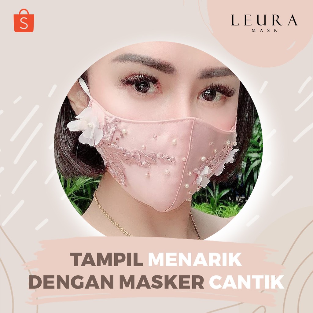 Masker Brukat / Premium / Pesta Ungu Muda / Aksesoris Wanita Berkualitas By Busega